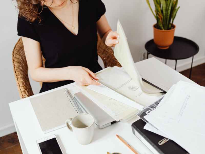 Organized vendor compliance records and documentation in a professional office environment