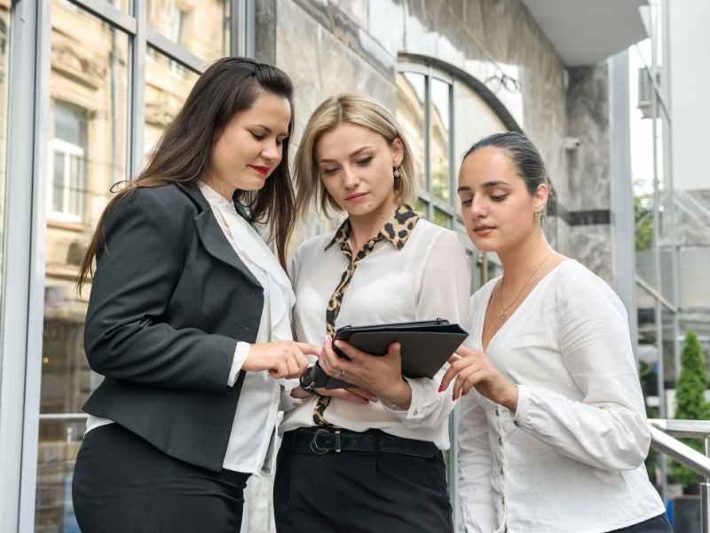 Property management team evalutating vendor performance data