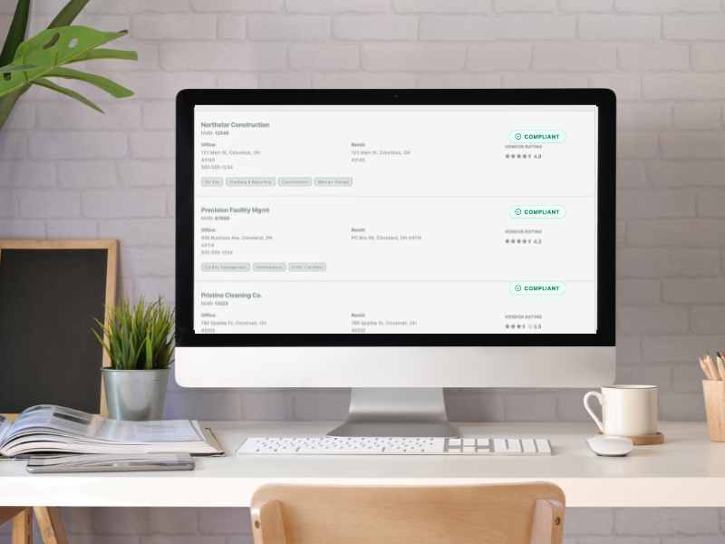 vendor credentialing process verifying insurance licenses and compliance requirements before property work approval